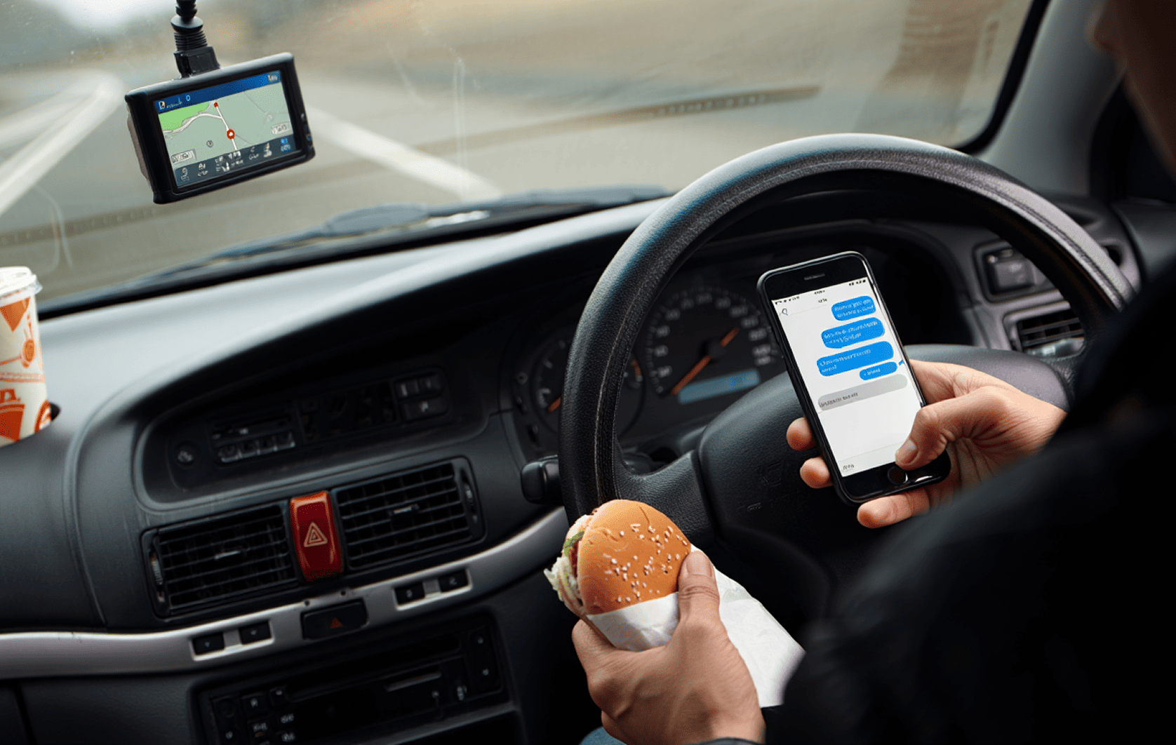 Distracted driving
texting, eating, or using GPS