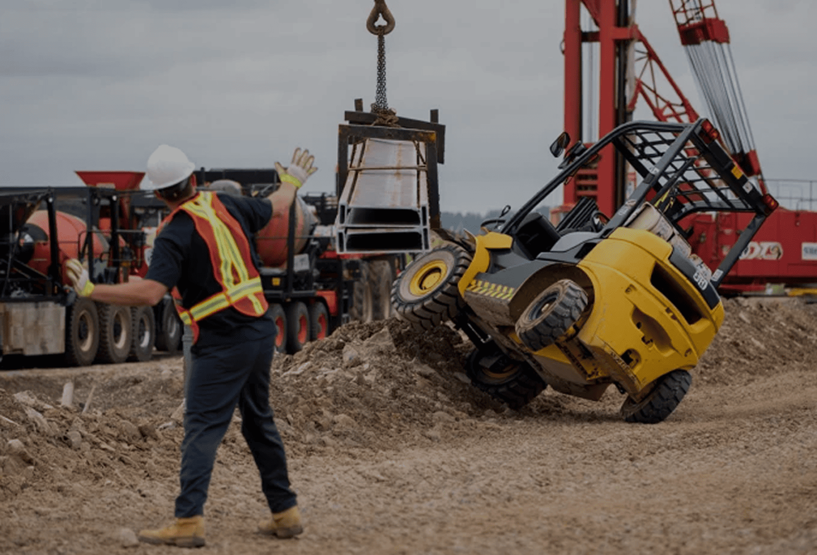 Machinery accidents
involving forklifts or cranes
