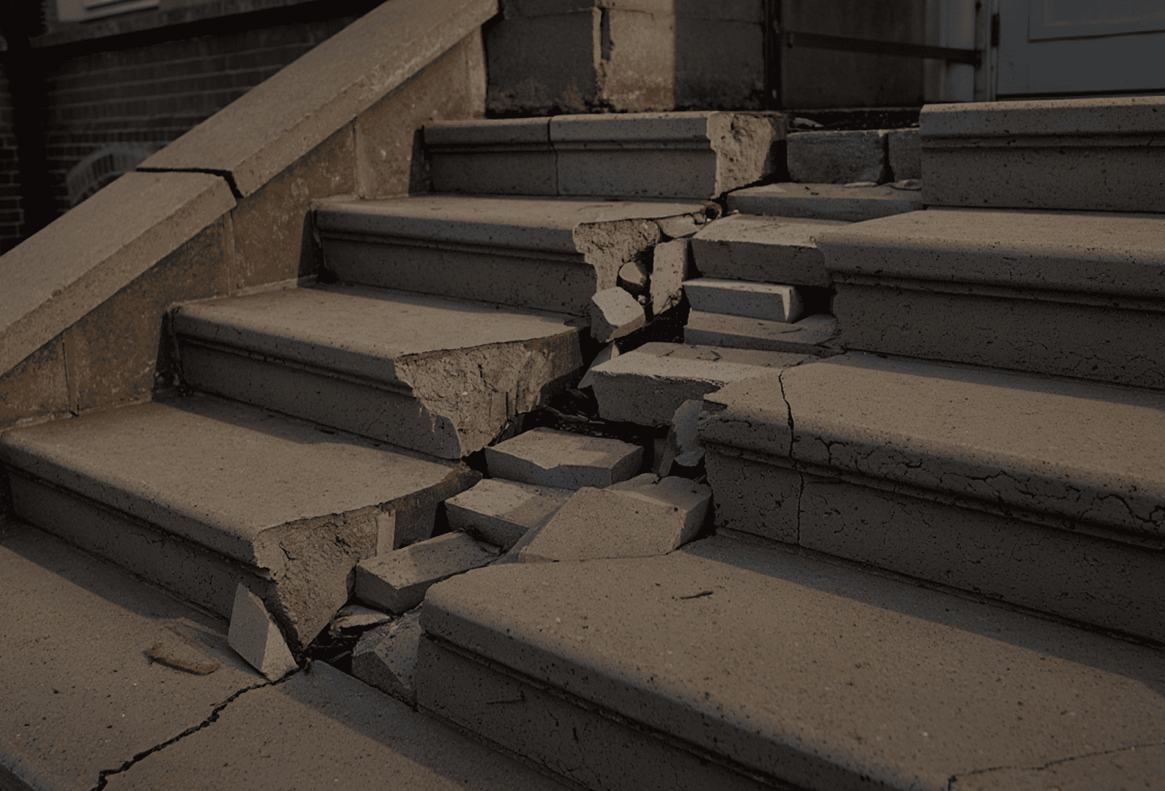 Broken or uneven stairs and walkways