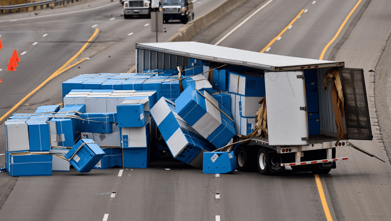 Improper cargo loading
or overloaded trailers